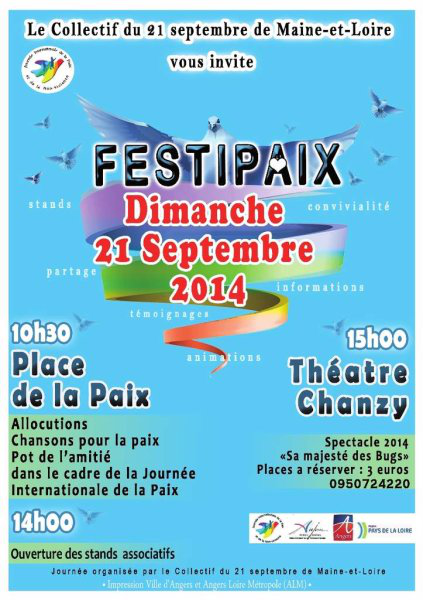 journée internationale pour la paix Angers 21 septembre