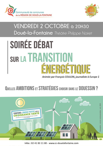 SOIRÉE-DÉBAT SUR LA TRANSITION ÉNERGÉTIQUE À DOUÉ-LA-FONTAINE